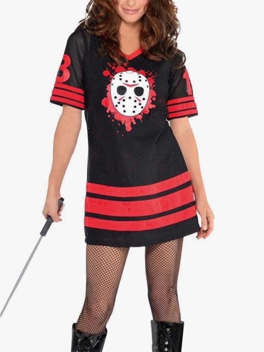 Friday the 13th Jason Vorhees Horror Mask Graphic Jersey Dress - Picture 1 of 9